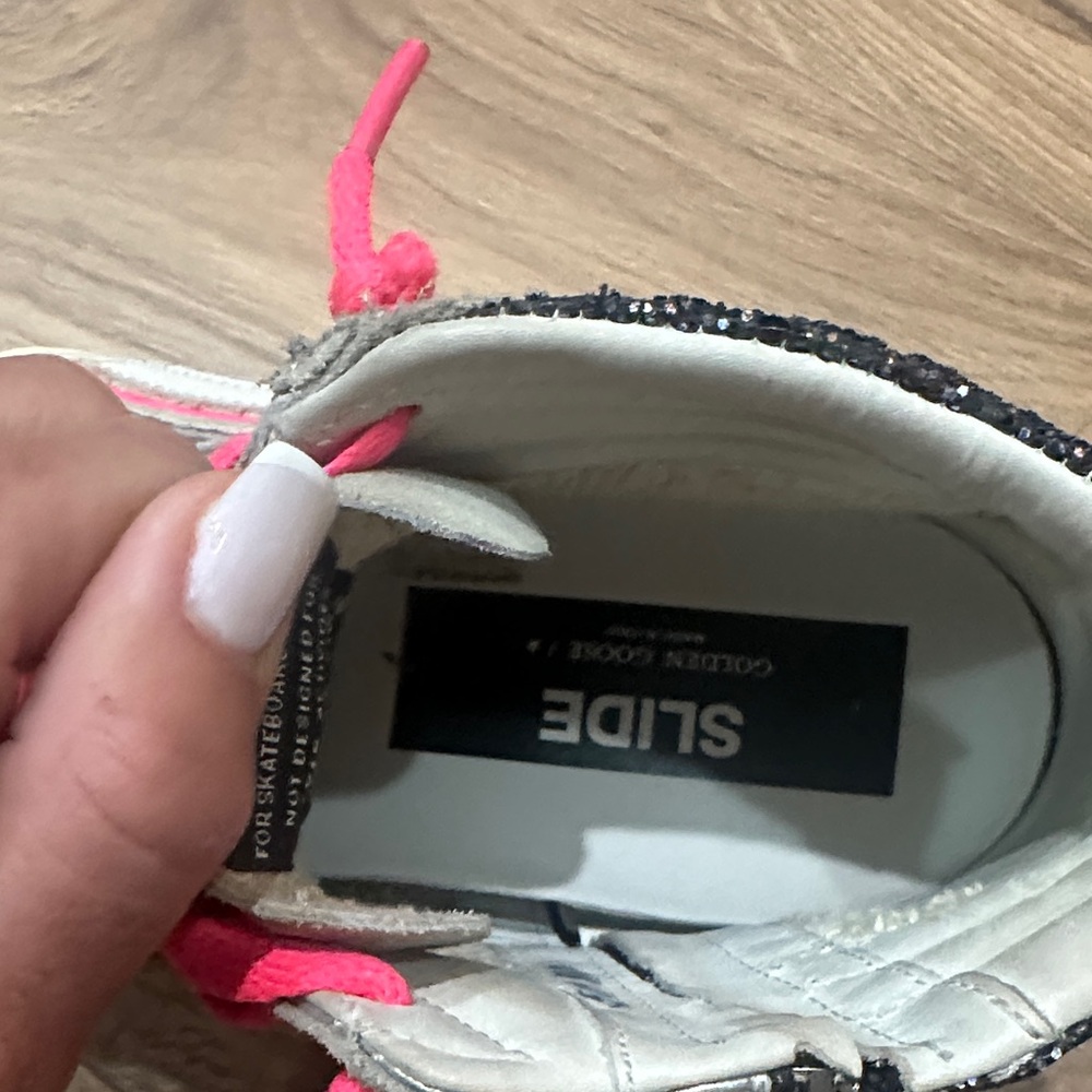 Golden Goose limited SLIDE Gray and Pink High-Top Sneakers 50/280 - Picture 8 of 14